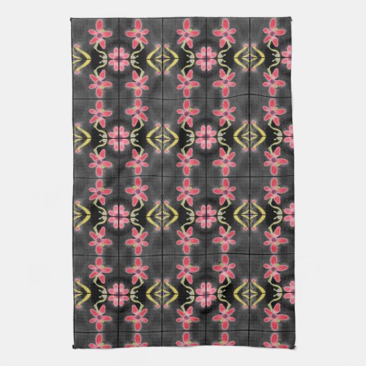 Serviette De Main Noir Rouge Et Violet Designer (Vertical)