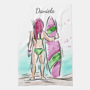 Serviette de main nommée faite sur commande de