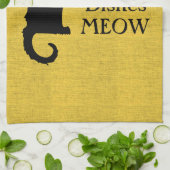 Serviette de main ou de cuisine drôle chat noir et (Plié)