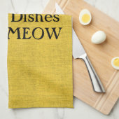 Serviette de main ou de cuisine drôle chat noir et (Quart Plié)