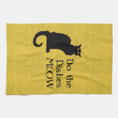 Serviette de main ou de cuisine drôle chat noir et (Horizontal)