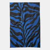 Serviette de main rayée de zèbre bleu-foncé et (Vertical)