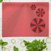 Serviette de main rouge illusion d'optique (Plié)