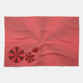 Serviette de main rouge illusion d'optique (Horizontal)