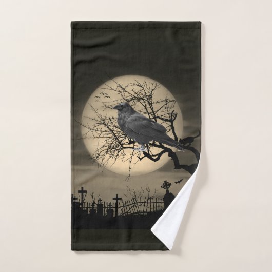 Serviette de mains pour Halloween avec cimetière s (Serviette à main)