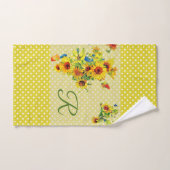 Serviette de mains Tournesols Jaunes Monogramme (Serviette à main)