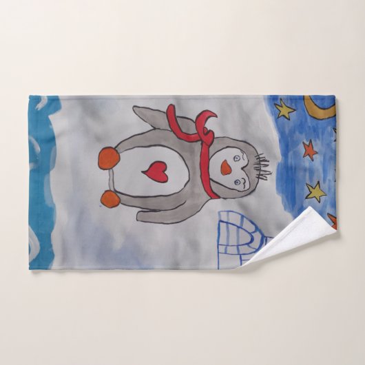 Serviette de manchot de neige d'hiver (Serviette à main)