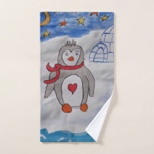Serviette de manchot de neige d'hiver