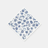 Serviette de mariage côtière bleue en papier (Coin)