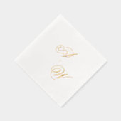 Serviette de mariage initiale en feuille élégante (Droite)