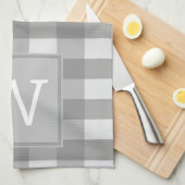 Serviette de monogramme de Buffalo gris (Quart Plié)