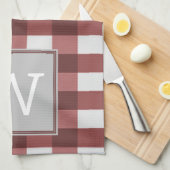 Serviette de monogramme de Buffalo Rouge (Quart Plié)