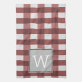 Serviette de monogramme de Buffalo Rouge (Vertical)