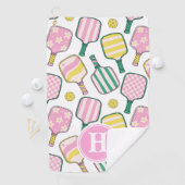Serviette de Monogramme Pickleball Rose Pink (En situation)