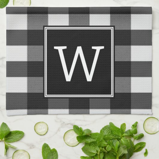 Serviette de monogramme plaqué de buffle noir (Plié)