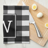 Serviette de monogramme plaqué de buffle noir (Quart Plié)