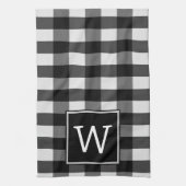 Serviette de monogramme plaqué de buffle noir (Vertical)
