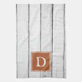 Serviette de monogramme rustique orange brûlée (Vertical)