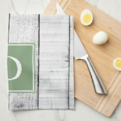 Serviette de monogramme rustique vert (Quart Plié)