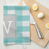 Serviette de monogramme turquoise de Buffalo (Quart Plié)