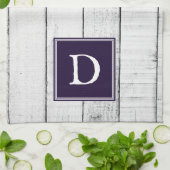 Serviette de monogramme violet rustique (Plié)