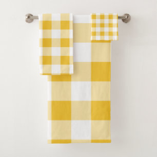 Serviette de Motif à Buffalo blanc et jaune
