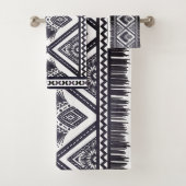 Serviette de Motif Boho Blanc Marine (En situation)