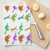 Serviette de motif de dinosaure (Quart Plié)