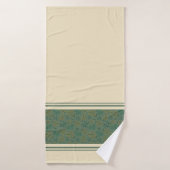 Serviette de Motif Feuille vert et or (Serviette de bain)