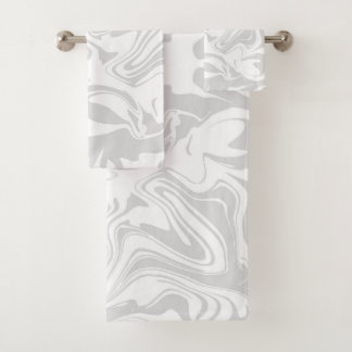 Serviette de motif, grise et blanche de marbre