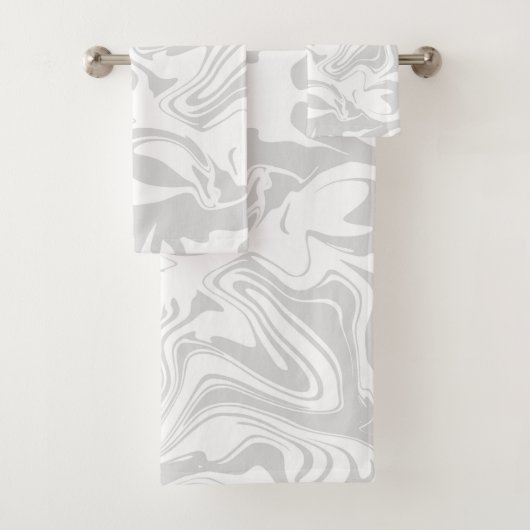 Serviette de motif, grise et blanche de marbre (En situation)