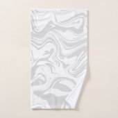 Serviette de motif, grise et blanche de marbre (Serviette à main)