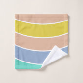 Serviette de motif turquoise jaune rétro (Gant de toilette)
