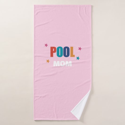 Serviette de natation piscine été typographie rose (Serviette de bain)