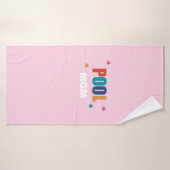 Serviette de natation piscine été typographie rose (Serviette de bain)