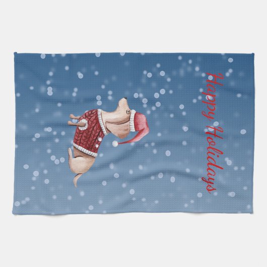 Serviette de Noël à la main serviette de cuisine (Horizontal)