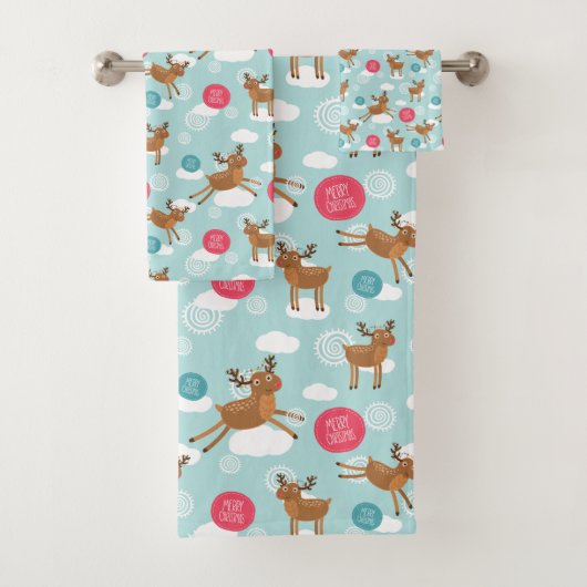 Serviette de Noël au renne cabrioleur (En situation)