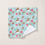 Serviette de Noël au renne cabrioleur (Gant de toilette)