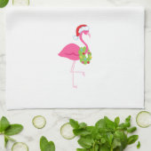 Serviette de Noël avec le Flamant rose rose (Plié)