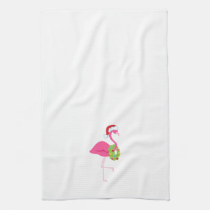 Serviette de Noël avec le Flamant rose rose