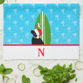 Serviette de Noël Chien Labradoir Noir Planche de (Plié)