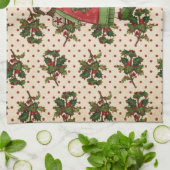 Serviette de Noël de baie de houx (Plié)