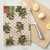 Serviette de Noël de baie de houx (Quart Plié)