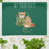 Serviette de Noël de Corgi (Plié)