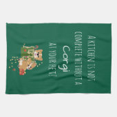 Serviette de Noël de Corgi (Horizontal)