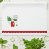 Serviette de Noël de pot de maçon de pays (Plié)