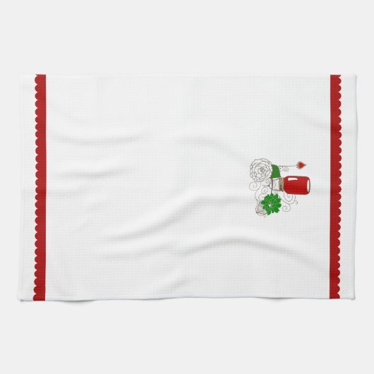 Serviette de Noël de pot de maçon de pays (Horizontal)