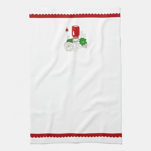 Serviette de Noël de pot de maçon de pays (Vertical)