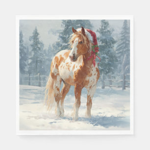 Serviette de Noël en papier / Beau cheval Appaloos