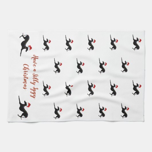 Serviette de Noël Italienne Greyhound, Serviette I (Horizontal)
